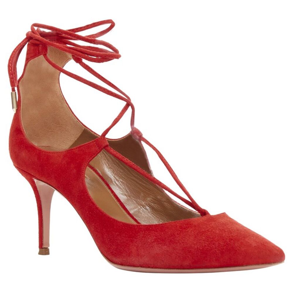Aquazzura Suede Leather Mid Pumps - Picture 2 of 6